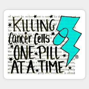 Killing Cancer - black design w/light blue Magnet